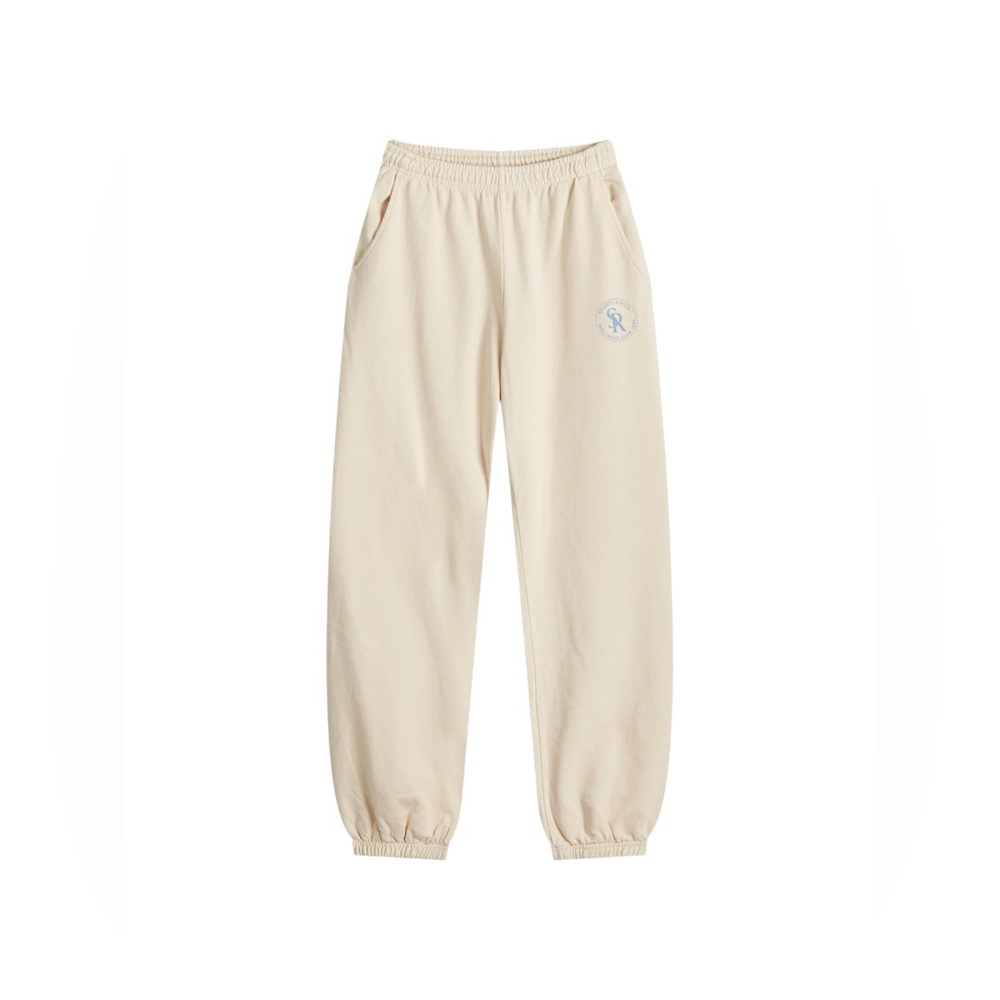 🆕 SPORTY & RICH | S & R SWEATPANTS | CREAM & BLUE | SIZE: LARGE (UNISEX)